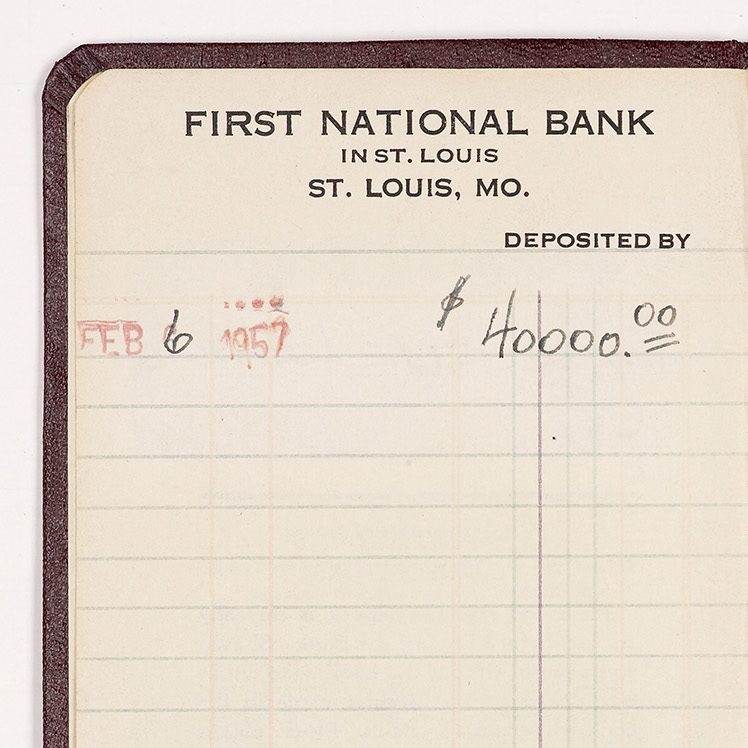 An Executive Leasing Company check register from the 1950s
