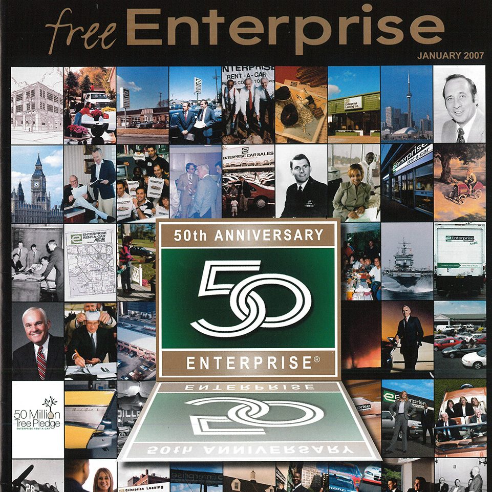  Enterprise 50-year anniversary marketing brochure cover
