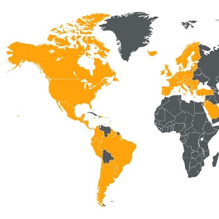 Global color-coded map