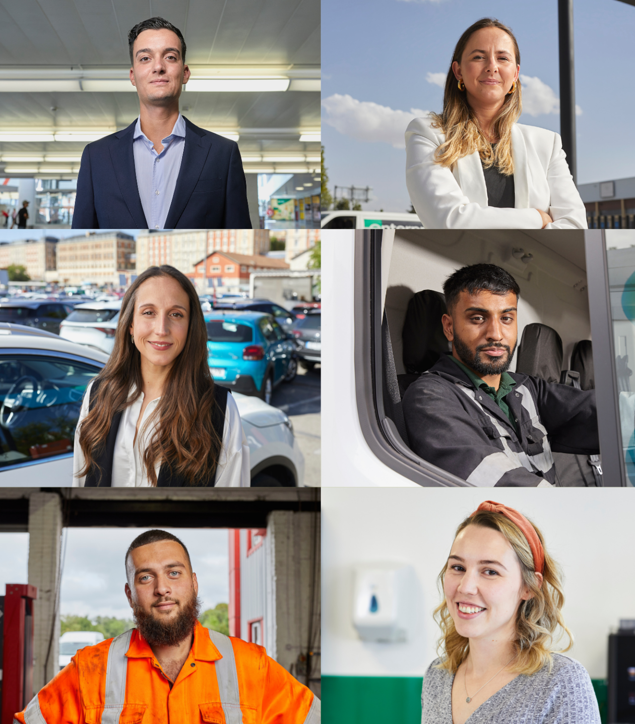 Nine different Enterprise employees, representing a wide range of diversity (gender, race, ethnicity, geographic, etc.), are arranged in a carousel image.