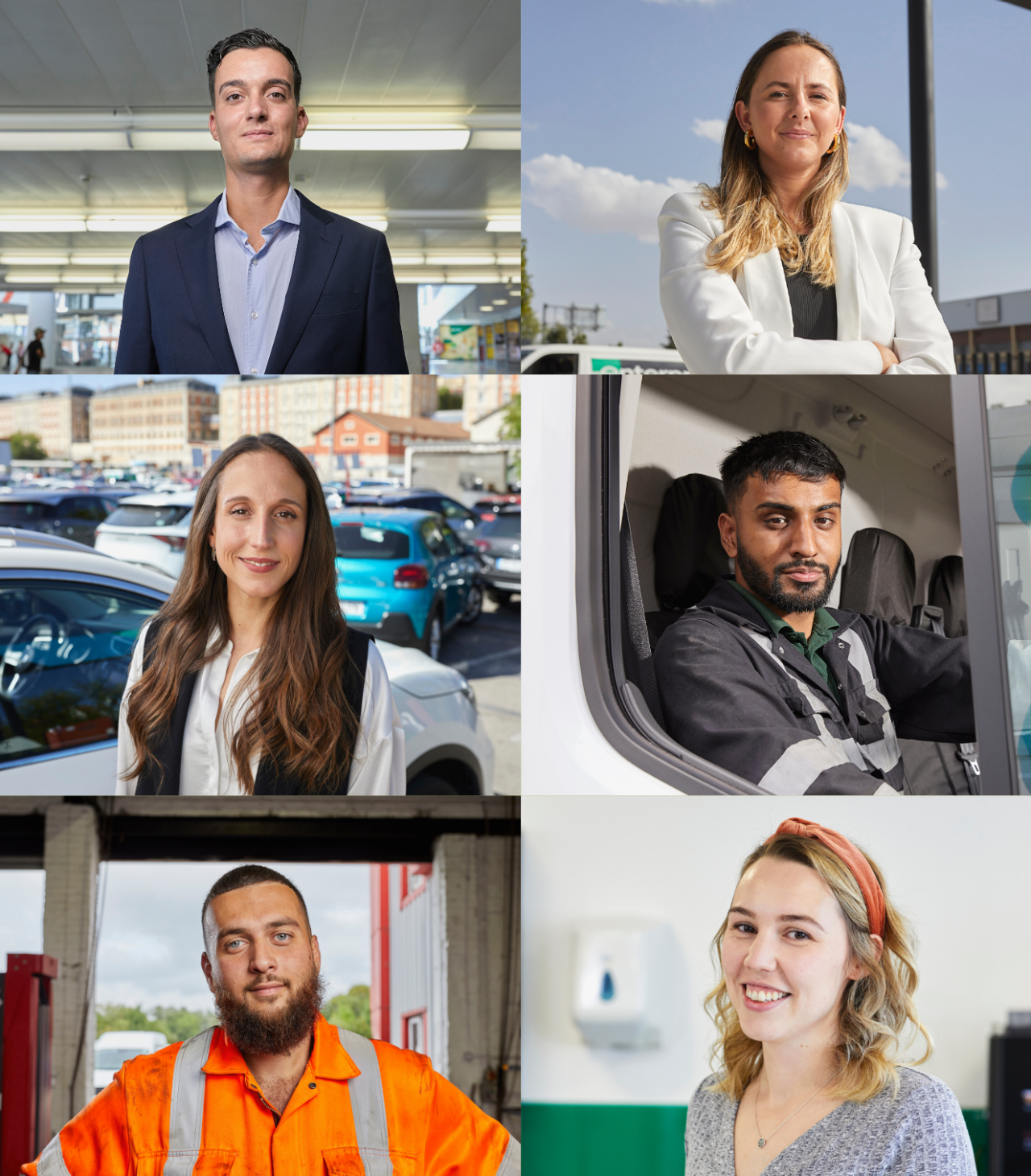 Nine different Enterprise employees, representing a wide range of diversity (gender, race, ethnicity, geographic, etc.), are arranged in a carousel image.