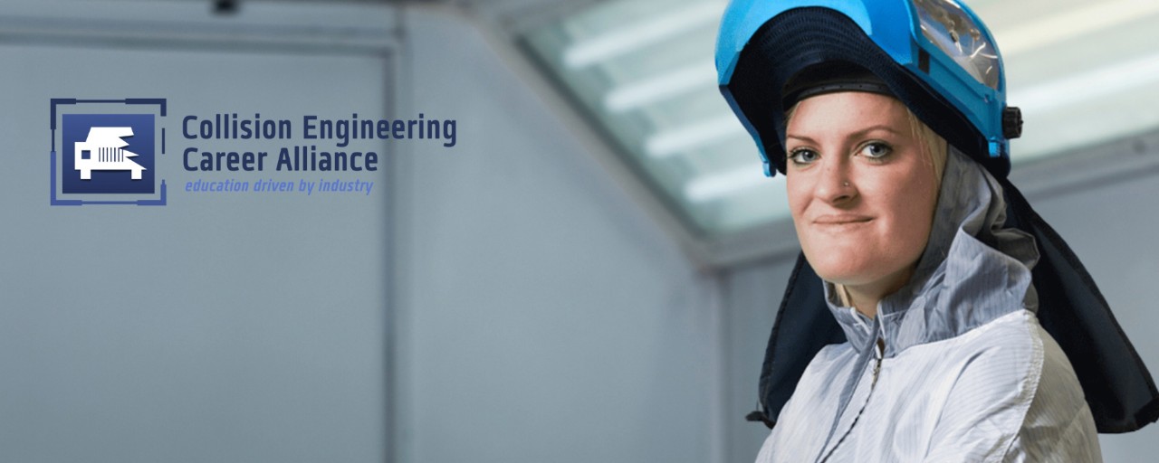 Collision Engineering Career Alliance graphic with a smiling lady