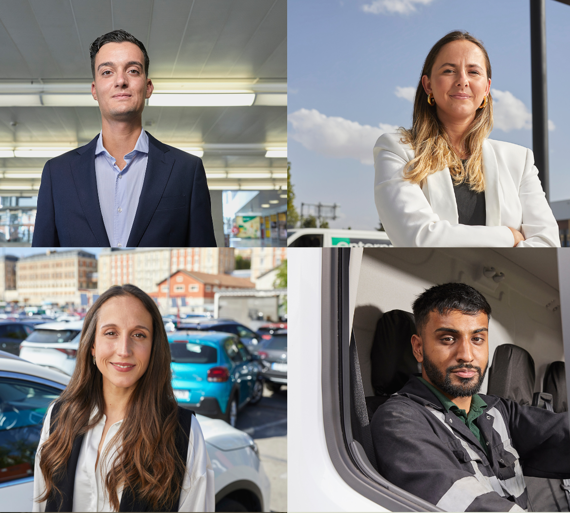 Nine different Enterprise employees, representing a wide range of diversity (gender, race, ethnicity, geographic, etc.), are arranged in a carousel image.